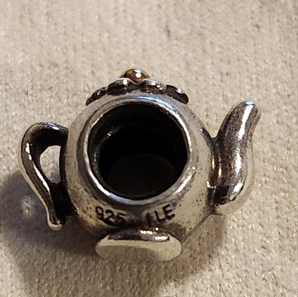 Pandora Teapot Charm 14k Gold and sterling silver 790250 Retired - Picture 7 of 8